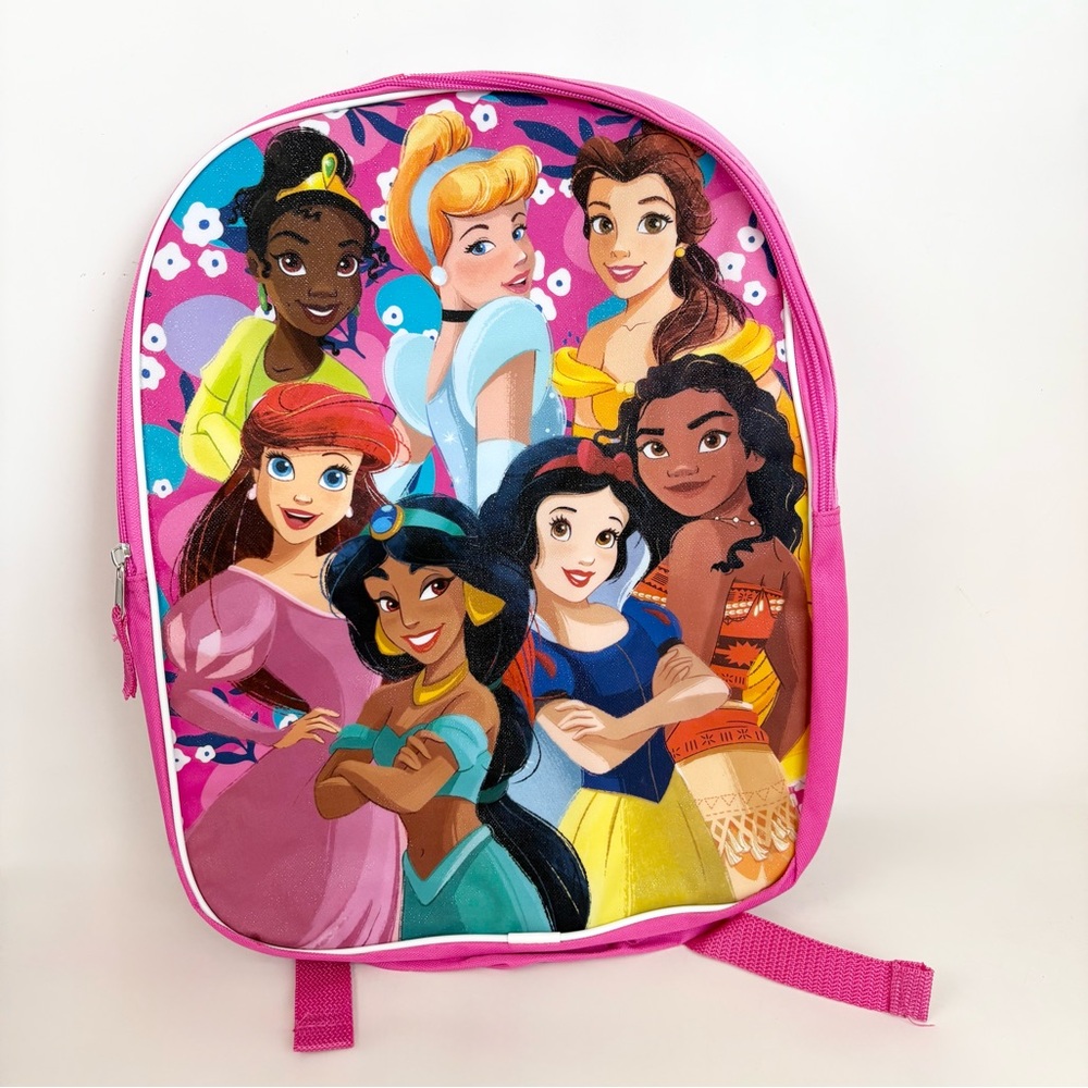 Disney Princess Pink Glitter Accent Backpack New With Tags